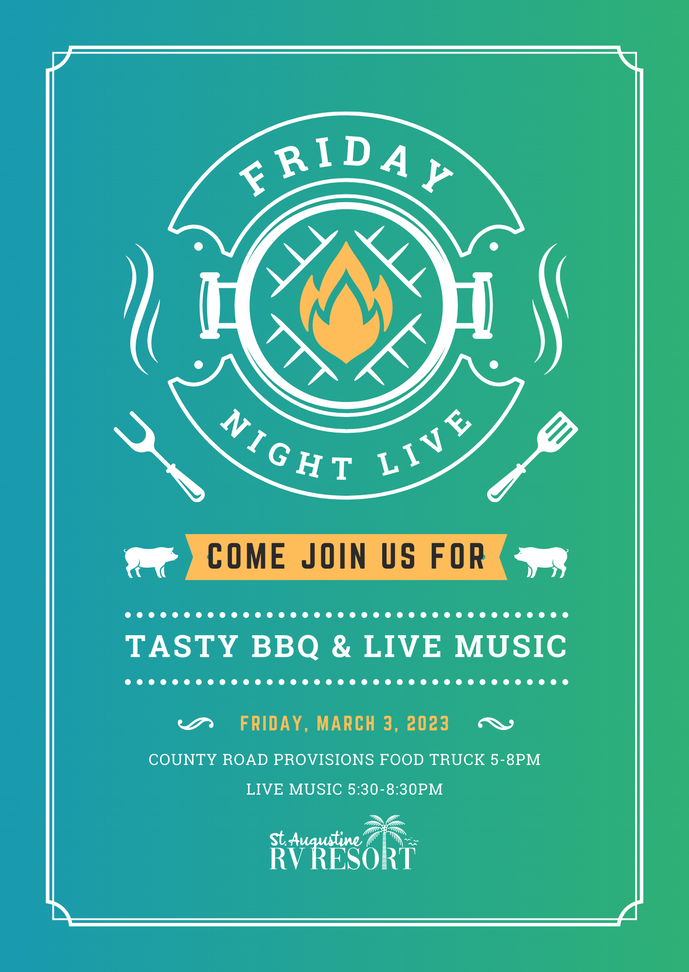Friday Night Live BBQ & Music Flyer