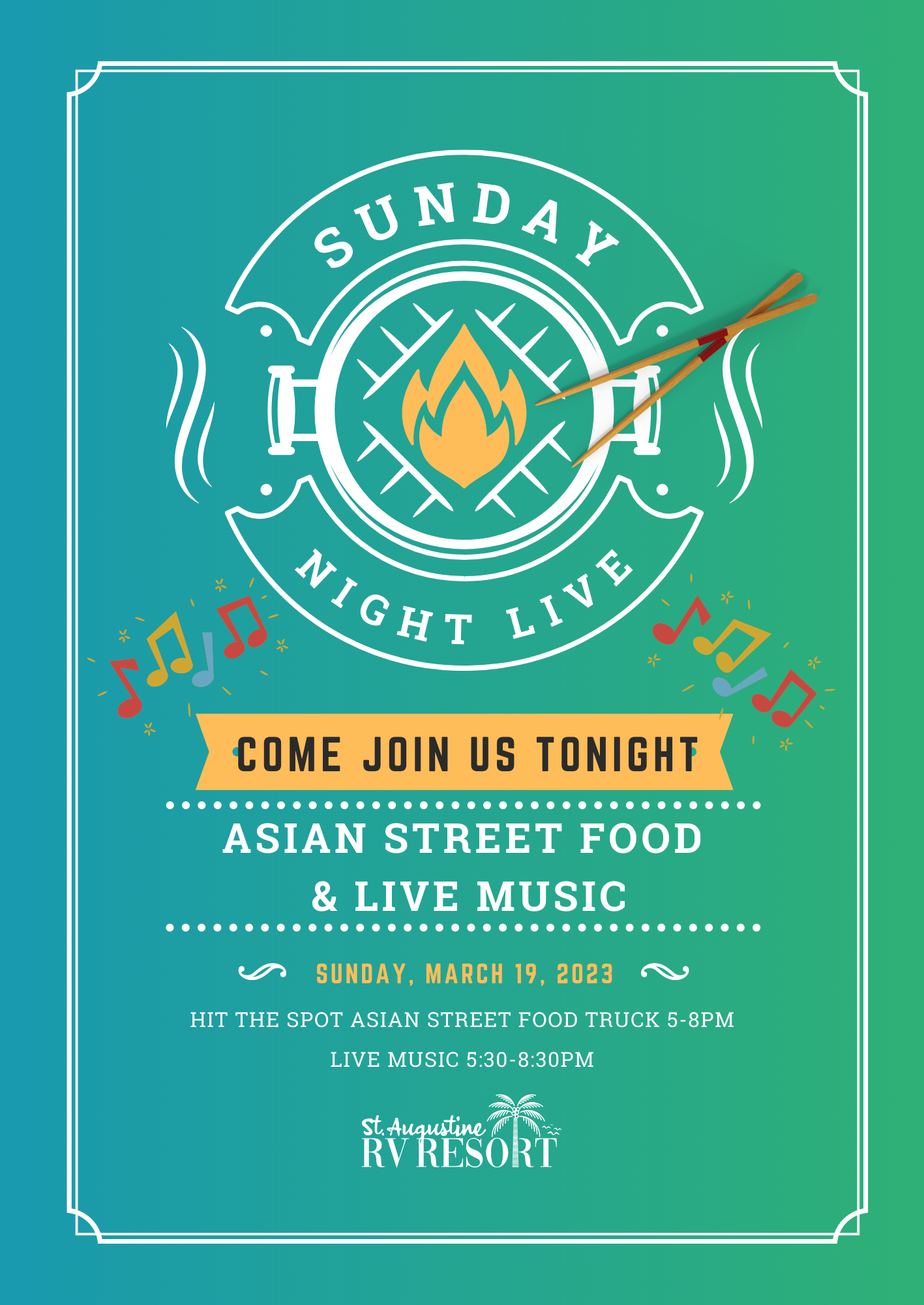 Sunday Night Live Food Truck & Music Flyer