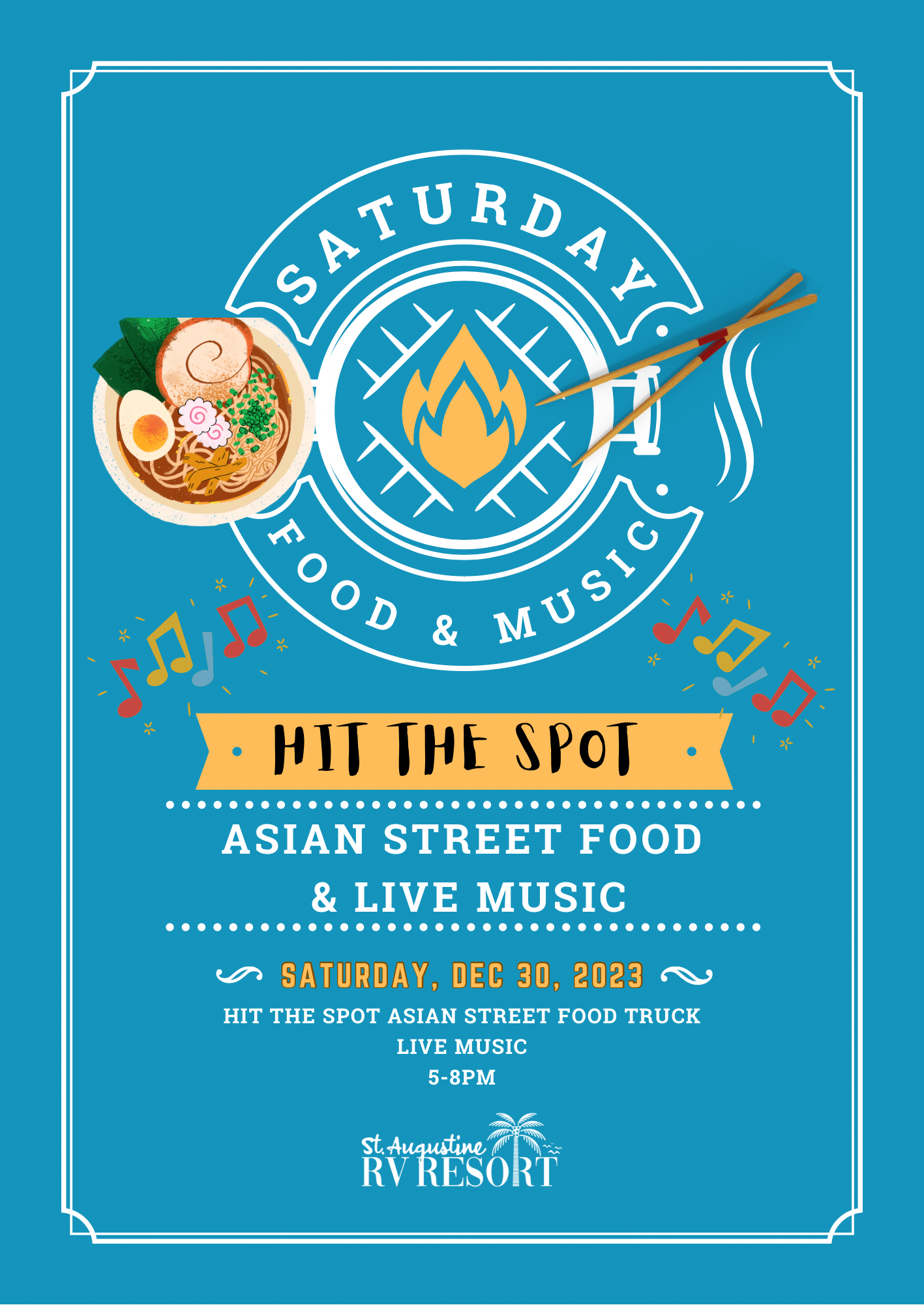 Asian Street Food Truck & Live Music Sat 12/30