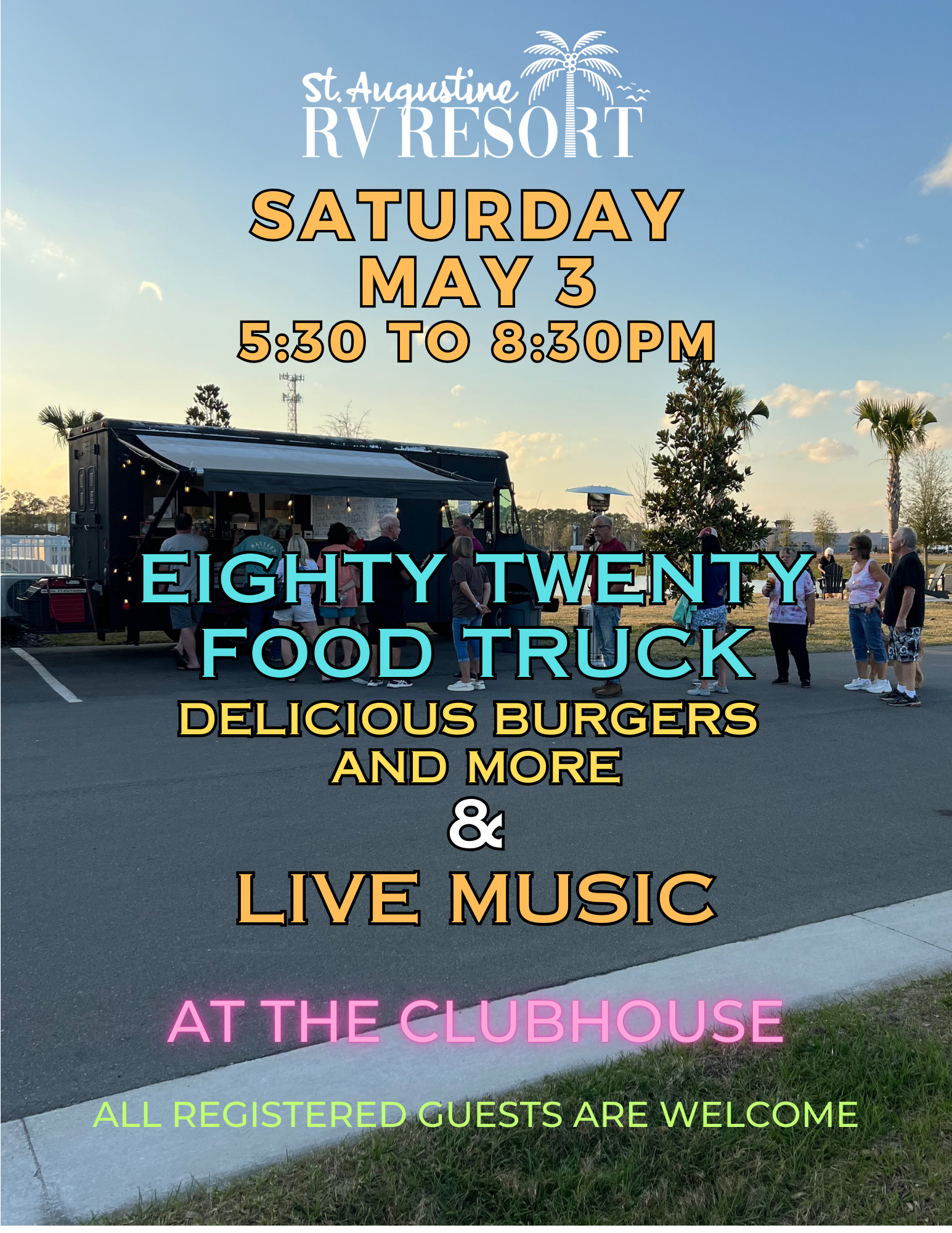 Eighty Twenty Burgers & More Truck with Live Music Saturday 5/3/25