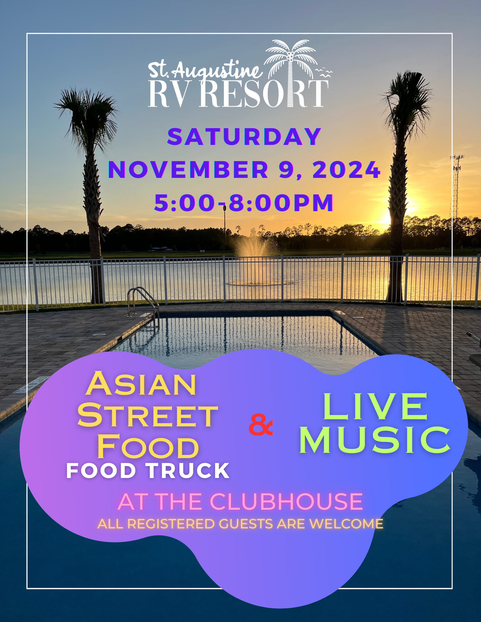 Asian Street Food Truck & Live Music Sat 11/9/24