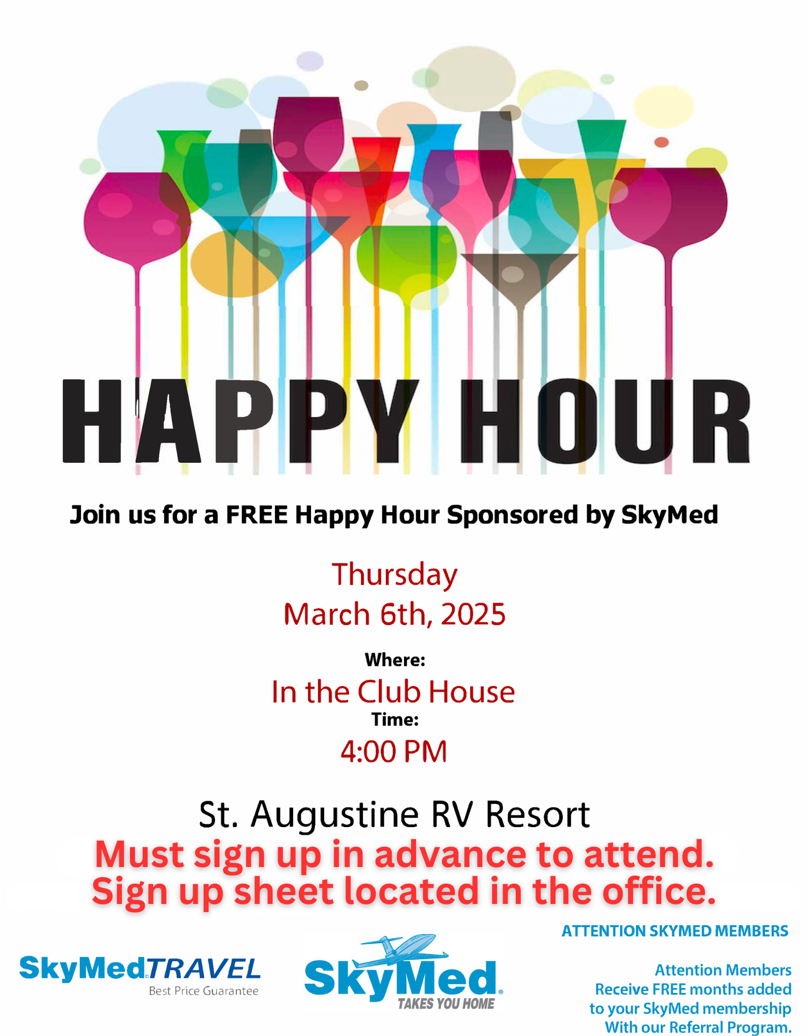 SkyMed Happy Hour - Mar 6 2025 3-6pm