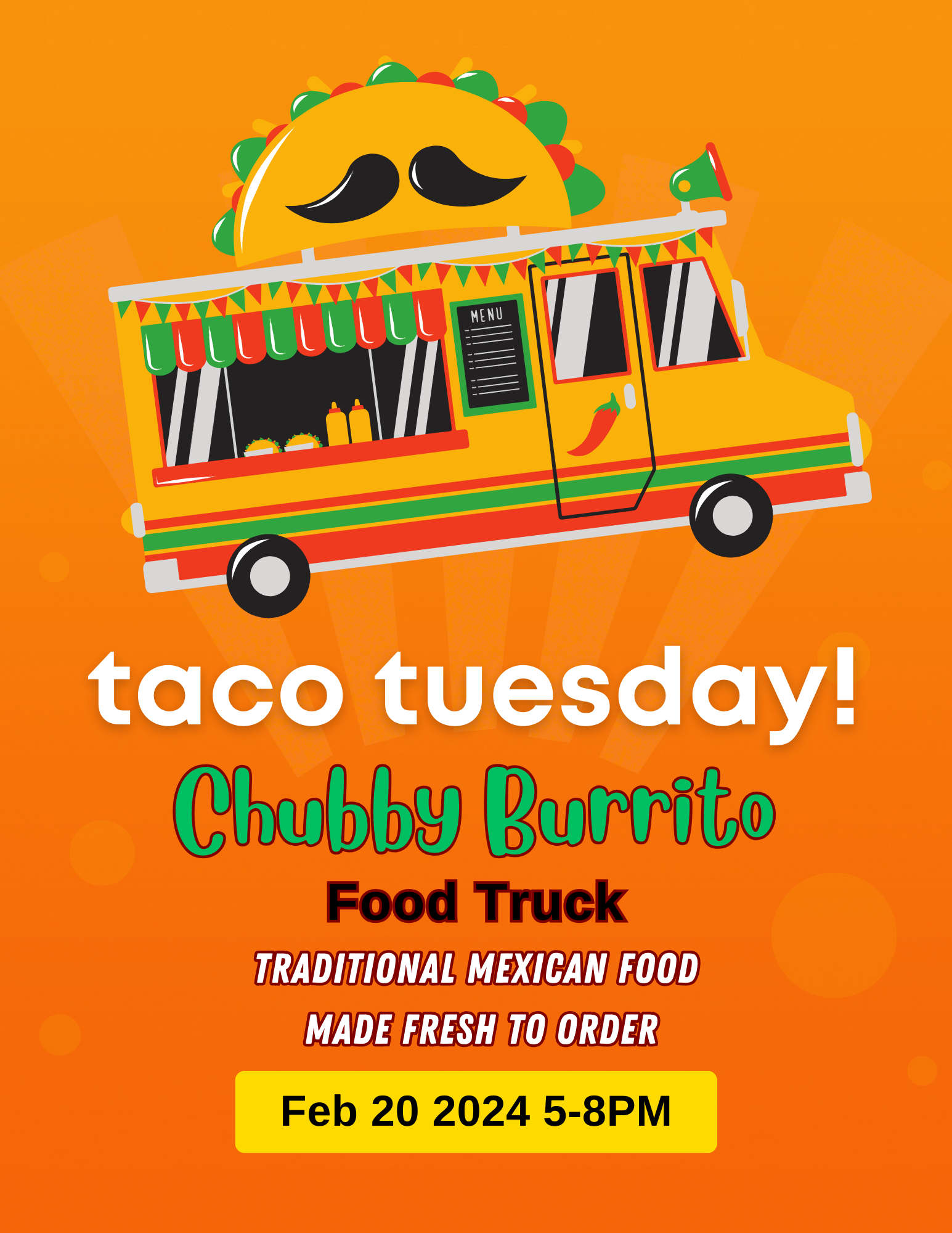Taco Tuesday moved to Wednesday, February 21